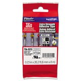 Brother P-Touch® TZe Extra-Strength Adhesive Laminated Labeling Tape, 0.23" x 26.2 ft, Black on White (BRTTZES211) Each