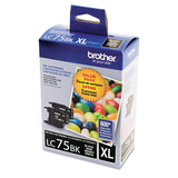 Brother LC752PKS Innobella High-Yield Ink, 600 Page-Yield, Black, 2/Pack (BRTLC752PKS) Pack of 2