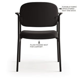 HON® VL616 Stacking Guest Chair with Arms, Fabric Upholstery, 23.25" x 21" x 32.75", Charcoal Seat, Charcoal Back, Black Base (BSXVL616VA19) Each