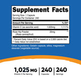 nutricost® Vitamin C with Rose Hips Dietary Supplement Vitamin C / Rose Hips 1,000 mg - 25 mg Strength Capsule 240 Per Bottle (1270253_BT) 1/BT