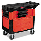 Rubbermaid Locking Trades Cart, 330-lb Capacity, Two-Shelf, 19.25w x 38d x 33.38h, Black (RCP6180-88BLA) Each
