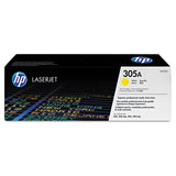 HP HP 305A, (CE412A) Yellow Original LaserJet Toner Cartridge (HEWCE412A) Each