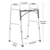 McKesson Dual Release Folding Walker Adjustable Height Aluminum Frame 350 lbs. Weight Capacity 32 to 39 Inch Height (1088076_CS) 1/CS
