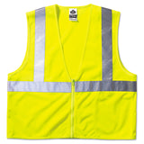 ergodyne® GloWear 8210Z Class 2 Economy Vest, Polyester Mesh, Large to X-Large, Lime (EGO21055) Each