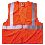 ergodyne® GloWear 8210Z Class 2 Economy Vest, Polyester Mesh, Zipper Closure, Large to X-Large, Orange (EGO21045)