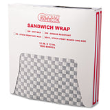 Bagcraft Grease-Resistant Paper Wraps and Liners, 12 x 12, Black Check, 1,000/Box, 5 Boxes/Carton (BGC057800) Case of 5000
