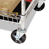 Alera® Carry-all Mail Cart, Metal, 1 Shelf, 1 Bin, 34.88" x 18" x 39.5", Silver (ALEMC3518SR) Each