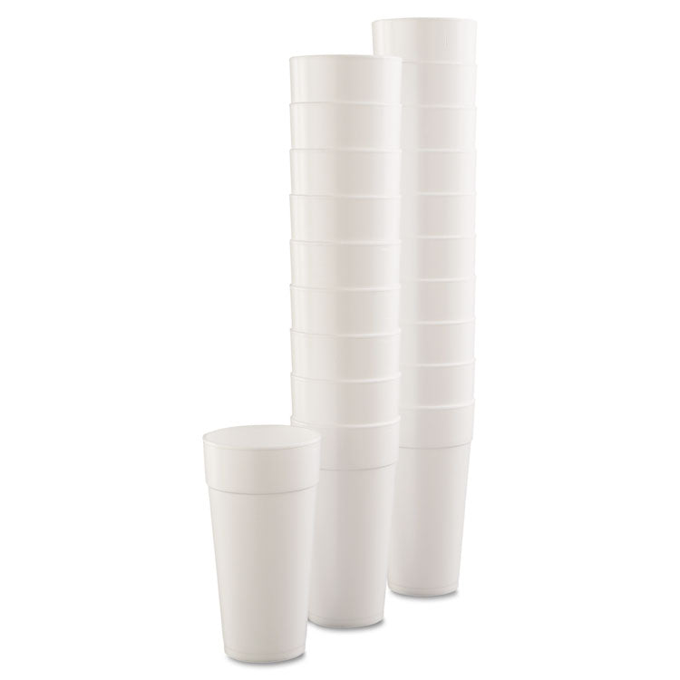 Dart® Foam Drink Cups, Hot/Cold, 24 oz, White, 25/Bag, 20 Bags/Carton (DCC24J16)