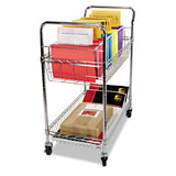 Alera® Carry-all Mail Cart, Metal, 1 Shelf, 1 Bin, 34.88" x 18" x 39.5", Silver (ALEMC3518SR) Each