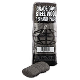 GMT Industrial-Quality Steel Wool Hand Pads, #000 Extra Fine, Steel Gray, 16 Pads/Sleeve, 12 Sleeves/Carton (GMA117001) 12 Sleeves of 16