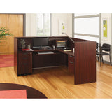 Alera® Alera Valencia Series Reception Desk with Transaction Counter, 71" x 35.5" x 29.5" to 42.5", Mahogany (ALEVA327236MY) Each