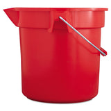 Rubbermaid® Commercial BRUTE Round Utility Pail, 14 qt, Plastic, Red, 12" dia (RCP2614RED) Each