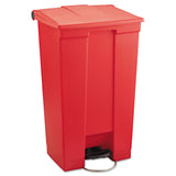 Rubbermaid® Commercial Indoor Utility Step-On Waste Container, 23 gal, Plastic, Red (RCP6146RED) Each
