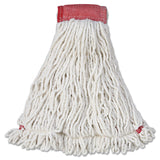 Rubbermaid® Commercial Web Foot Wet Mop Head, Shrinkless, Cotton/Synthetic, White, Large, 6/Carton (RCPA253WHI) Case of 6