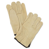 MCR™ Safety Unlined Pigskin Driver Gloves, Cream, Large, 12 Pairs (MPG3400L) Case of 12
