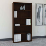 Bush® Series C Collection Bookcase, Five-Shelf, 35.63w x 15.38d x 72.78h, Mocha Cherry (BSHWC12914)