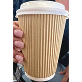 Karat Hot Cups, 12 oz, Kraft/White, 500/Carton (KRTCKRC512) Case of 500
