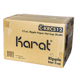 Karat Hot Cups, 12 oz, Kraft/White, 500/Carton (KRTCKRC512) Case of 500