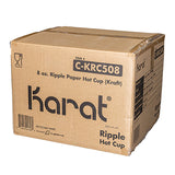 Karat Hot Cups, 8 oz, Kraft/White, 500/Carton (KRTCKRC508) Case of 500