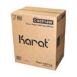 Karat Double Poly Paper Cold Cups, 16 oz, White, 1,000/Carton (KRTCKCP16W) Case of 1000