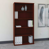 Bush® Series C Collection Bookcase, Five-Shelf, 35.63w x 15.38d x 72.78h, Mahogany (BSHWC36714)