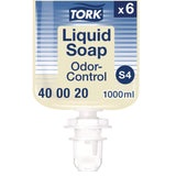 Tork Odor-Control Hand Soap Liquid S4, Perfume Free, 1 L, 6/Carton (TRK400020) Case of 6
