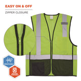 Ergodyne GloWear 8210Z Hi-Vis Class 2 Mesh Vest, 4X-Large to 5X-Large, Lime (EGO23019) Each