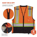 Ergodyne GloWear 8251HDZ Class 2 Two-Tone Hi-Vis Safety Vest, 2X-Large to 3X-Large, Orange (EGO23047) Each