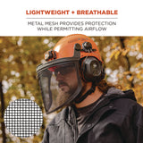 Ergodyne Skullerz 8989 Mesh Face Shield with Adapter for Hard Hat and Safety Helmet, Gray (EGO60247) Each