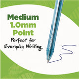 BIC® Ecolutions Gel Pen, Retractable, Medium 1 mm, Black Ink, Blue Barrel, 12/Pack (BICRGLE11BLK) Pack of 12