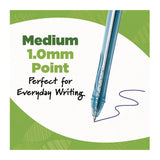 BIC® Ecolutions Gel Pen, Retractable, Medium 1 mm, Blue Ink, Blue Barrel, 12/Pack (BICRGLE11BLU) Pack of 12