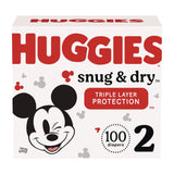 Huggies® Snug and Dry Diapers, Size 2, 12 lbs to 18 lbs, 100/Carton (KCC54646) Case of 100