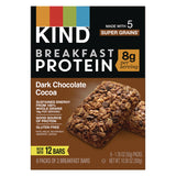 KIND Breakfast Protein Bars, Dark Chocolate Cocoa, 1.76 oz Two-Bar Packs, 6/Box (KNDPHW41936) Box of 6