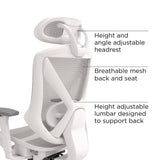 Union & Scale™ FlexFit Dexley Mesh Task Chair, Supports Up to 275 lb, 16.61" to 20.31" Seat Height, Gray Seat, Gray Back, White Base (UOSUN61365) Each