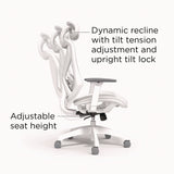 Union & Scale™ FlexFit Dexley Mesh Task Chair, Supports Up to 275 lb, 16.61" to 20.31" Seat Height, Gray Seat, Gray Back, White Base (UOSUN61365) Each