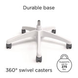 Union & Scale™ FlexFit Dexley Mesh Task Chair, Supports Up to 275 lb, 16.61" to 20.31" Seat Height, Gray Seat, Gray Back, White Base (UOSUN61365) Each