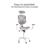 Union & Scale™ FlexFit Dexley Mesh Task Chair, Supports Up to 275 lb, 16.61" to 20.31" Seat Height, Gray Seat, Gray Back, White Base (UOSUN61365) Each