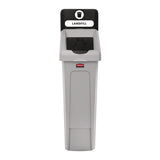 Rubbermaid® Commercial Slim Jim Recycling Station Kit, 1-Stream Landfill, 23 gal, Plastic, Gray/Black (RCP2185053) Each