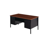 Alera Double Pedestal Steel Desk, 60" x 30" x 29.5", Mocha/Black, Black Legs (ALEHSD6030BM) Each