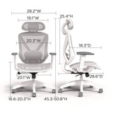 Union & Scale™ FlexFit Dexley Mesh Task Chair, Supports Up to 275 lb, 16.61" to 20.31" Seat Height, Gray Seat, Gray Back, White Base (UOSUN61365) Each