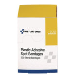 First Aid Only™ Plastic Spot Adhesive Bandages, 0.88" Dia, 200/Pack (FAO91250020) Pack of 200