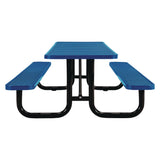 Global Industrial® Expanded Steel Picnic Table, Rectangular, 96 x 62 x 29.5, Blue Top, Blue Base/Legs (GBE277153BL) Each