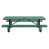 Global Industrial® Expanded Steel Picnic Table, Rectangular, 96 x 62 x 29.5, Green Top, Green Base/Legs (GBE277153GN) Each