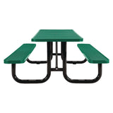 Global Industrial® Expanded Steel Picnic Table, Rectangular, 96 x 62 x 29.5, Green Top, Green Base/Legs (GBE277153GN) Each