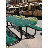 Global Industrial® Expanded Steel Picnic Table, Rectangular, 96 x 62 x 29.5, Green Top, Green Base/Legs (GBE277153GN) Each