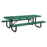 Global Industrial® Expanded Steel Picnic Table, Rectangular, 96 x 62 x 29.5, Green Top, Green Base/Legs (GBE277153GN) Each