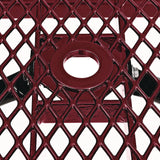 Global Industrial® Expanded Steel Picnic Table, Rectangular, 96 x 62 x 29.5, Red Top, Red Base/Legs (GBE277153RD) Each