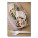 Eco-Products® Renewable and Compostable Clear Clamshell Hinged Food Containers, 9 x 6 x 3, Plastic, 80/Pack, 3 Packs/Carton (ECOEPLC96) Case of 240