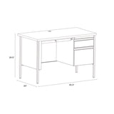 Alera® Single Pedestal Steel Desk, 45" x 24" x 29.5", Mahogany/Charcoal, Charcoal Legs (ALEHSD4524CM) Each