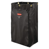 Rubbermaid® Commercial Zippered Vinyl Cleaning Cart Bag for Rubbermaid Commercial FG6173-88, 24 gal, 6.5" x 9.13" x 17.25", Black, 4/Carton (RCP1966720) Case of 4
